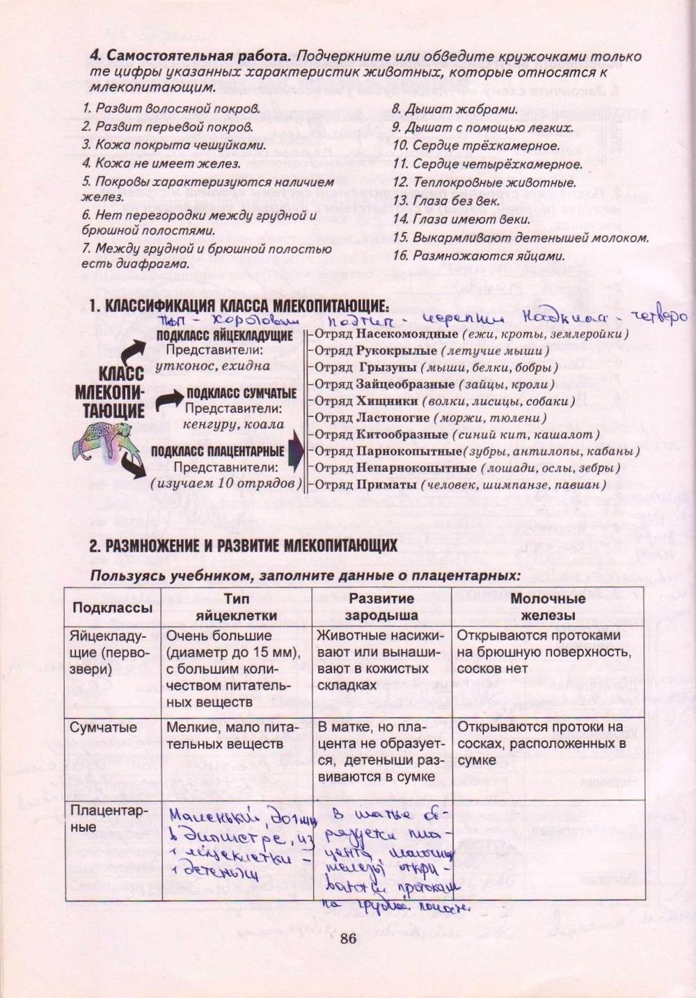 Робочий зошит з біології 8 клас А. Калінчук Страница str86