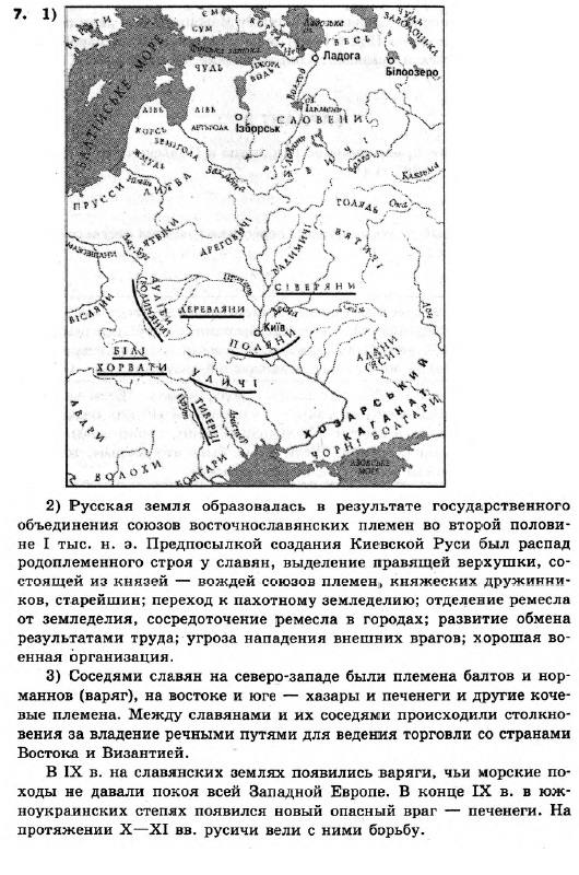 История Украины 7 класс. Ответы к сборнику заданий для итоговых контрольных работ  Вариант 7