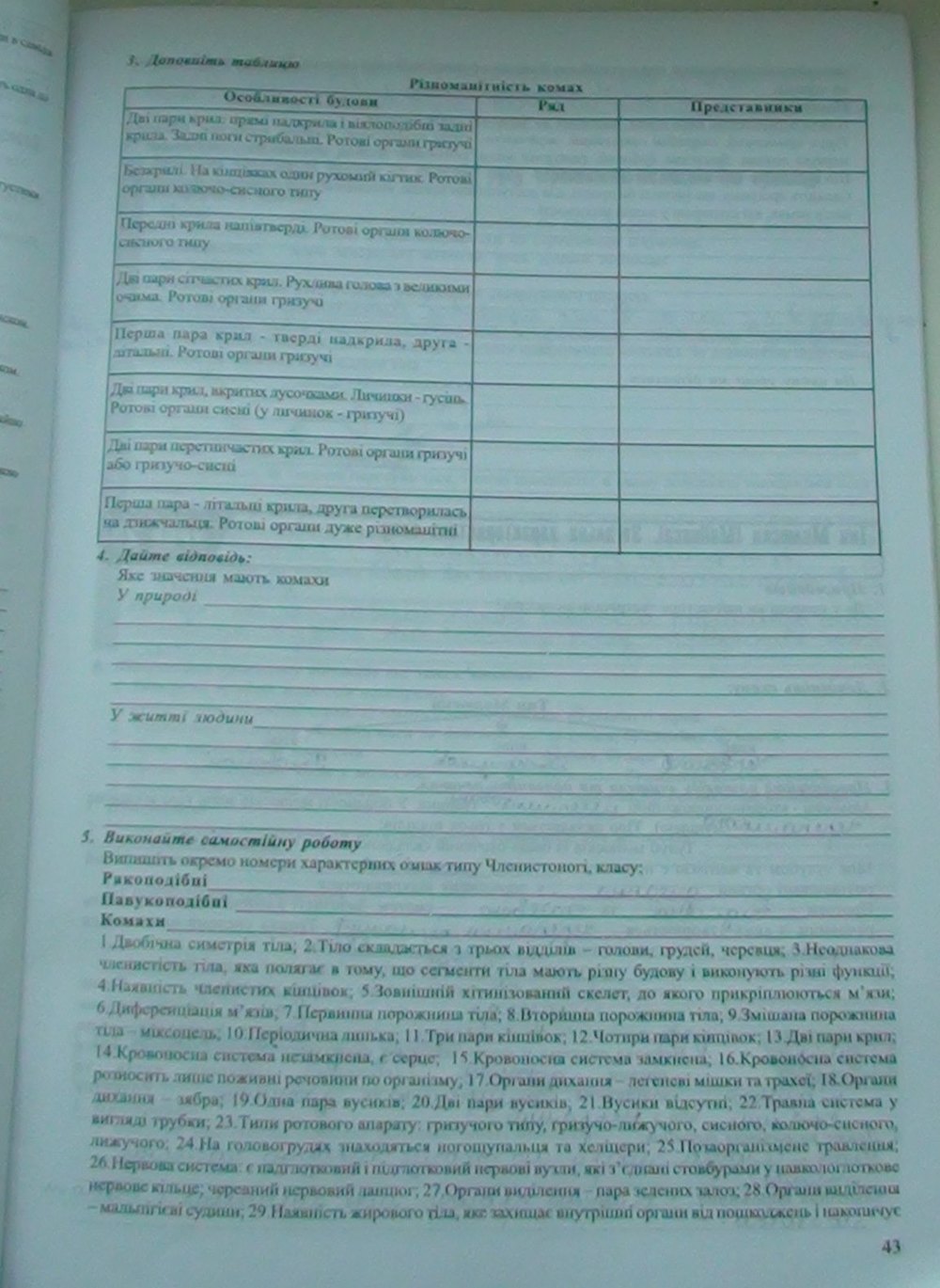 Робочий зошит з біології 8 клас відповіді (друга версія) Н.М. Поліщук Страница str43