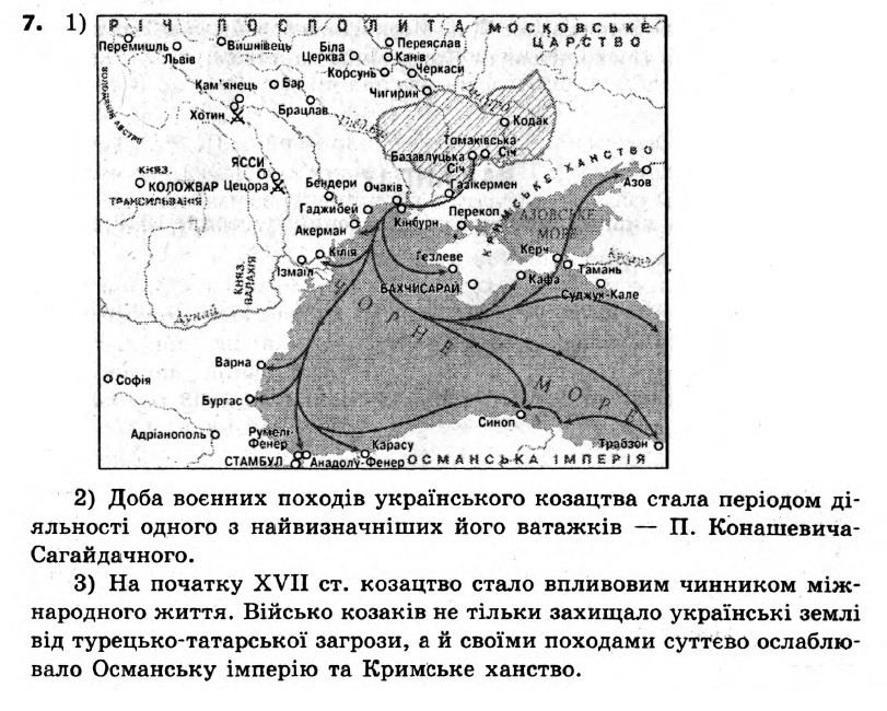 Історія України 8 клас. Відповіді до збірника завдань для підсумкових контрольних робіт 2011 Вариант 7