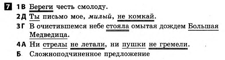 Русский язык 8 класс. Ответы с комментариями к итоговым контрольным работам  Вариант 7