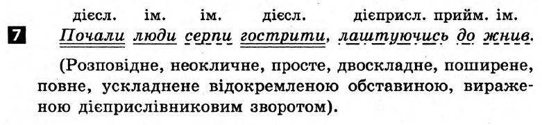 Українська мова 8 клас. Відповіді з коментарями до підсумкових контрольних робіт С.Р. Молочко Вариант 7