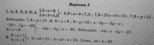 Тест-контроль. Алгебра + Геометрія 7 клас Роганін О. М. Вариант 2