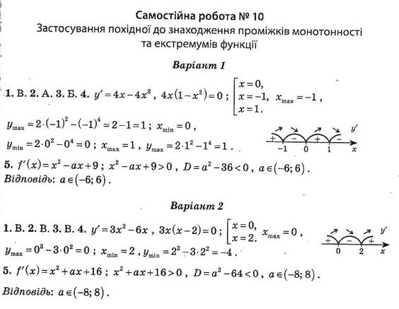 Тест-контроль. Алгебра і початки аналізу + Геометрія 11 клас Роганін О. М. Задание 10