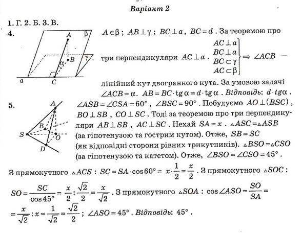 Тест-контроль. Алгебра і початки аналізу + Геометрія 11 клас Роганін О. М. Вариант 2