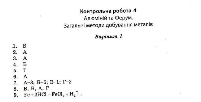 Тест-контроль. Хімія 10 клас Ісаєнко Ю. В., Гога С. Т. Вариант 11