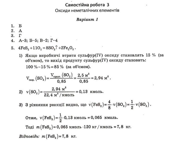 Тест-контроль. Хімія 10 клас Ісаєнко Ю. В., Гога С. Т. Вариант 1