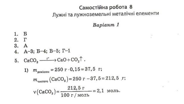 Тест-контроль. Хімія 10 клас Ісаєнко Ю. В., Гога С. Т. Вариант 11