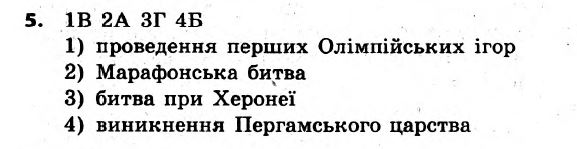 Історія України 6 клас. Всесвітня історія. Відповіді з коментарями до підсумкових контрольних робіт 2011 Вариант 5