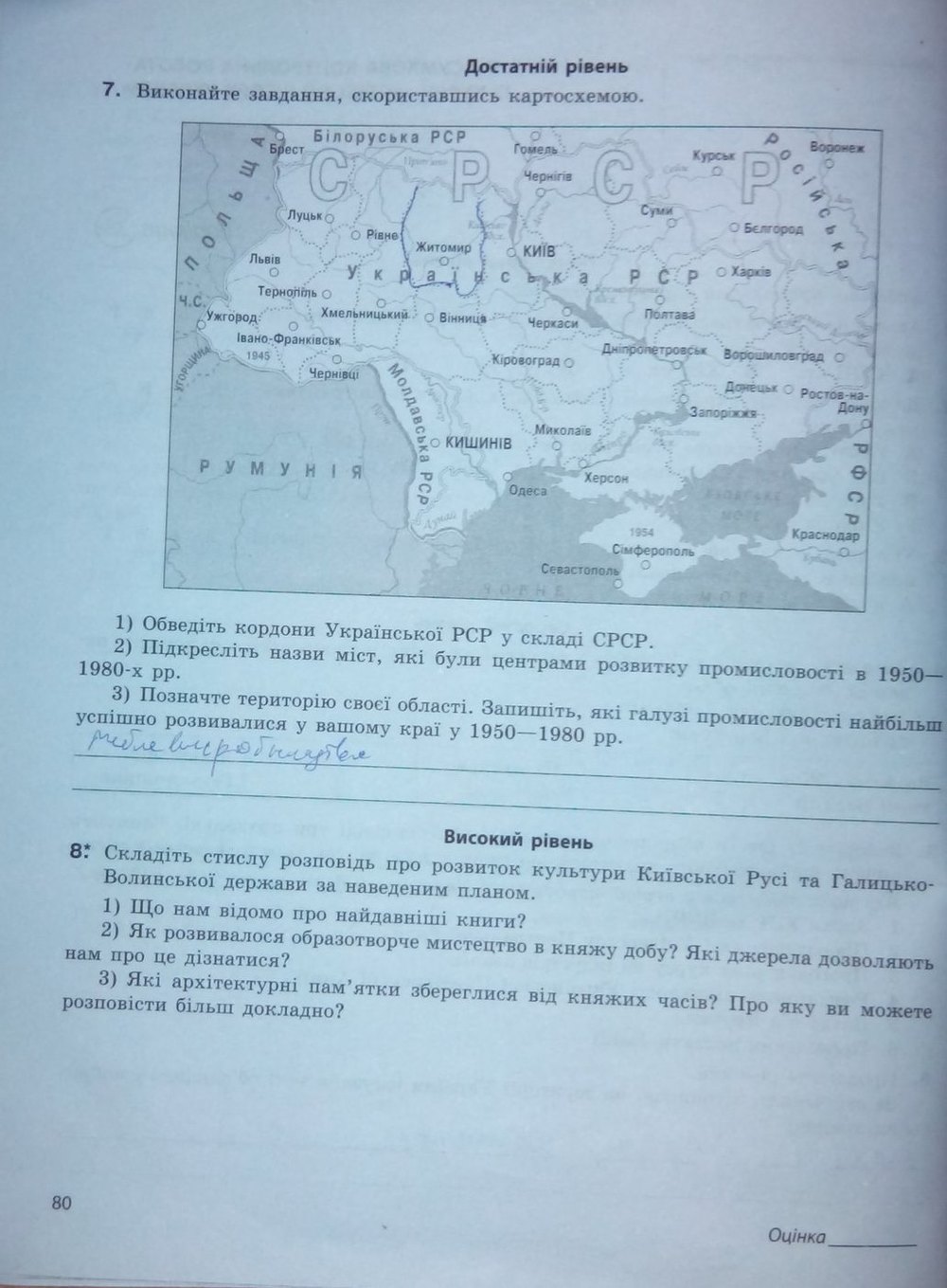 Вступ до історії України 5 клас. Підсумкові контрольні роботи Святокум О. Є. Страница str80