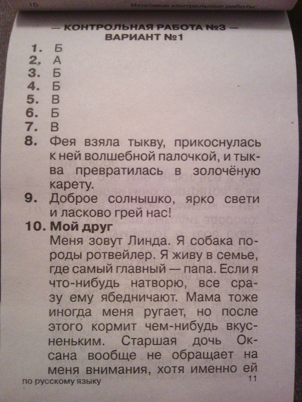 Рабочая тетрадь по русскому языку 4 класс. Тесты  Страница str11