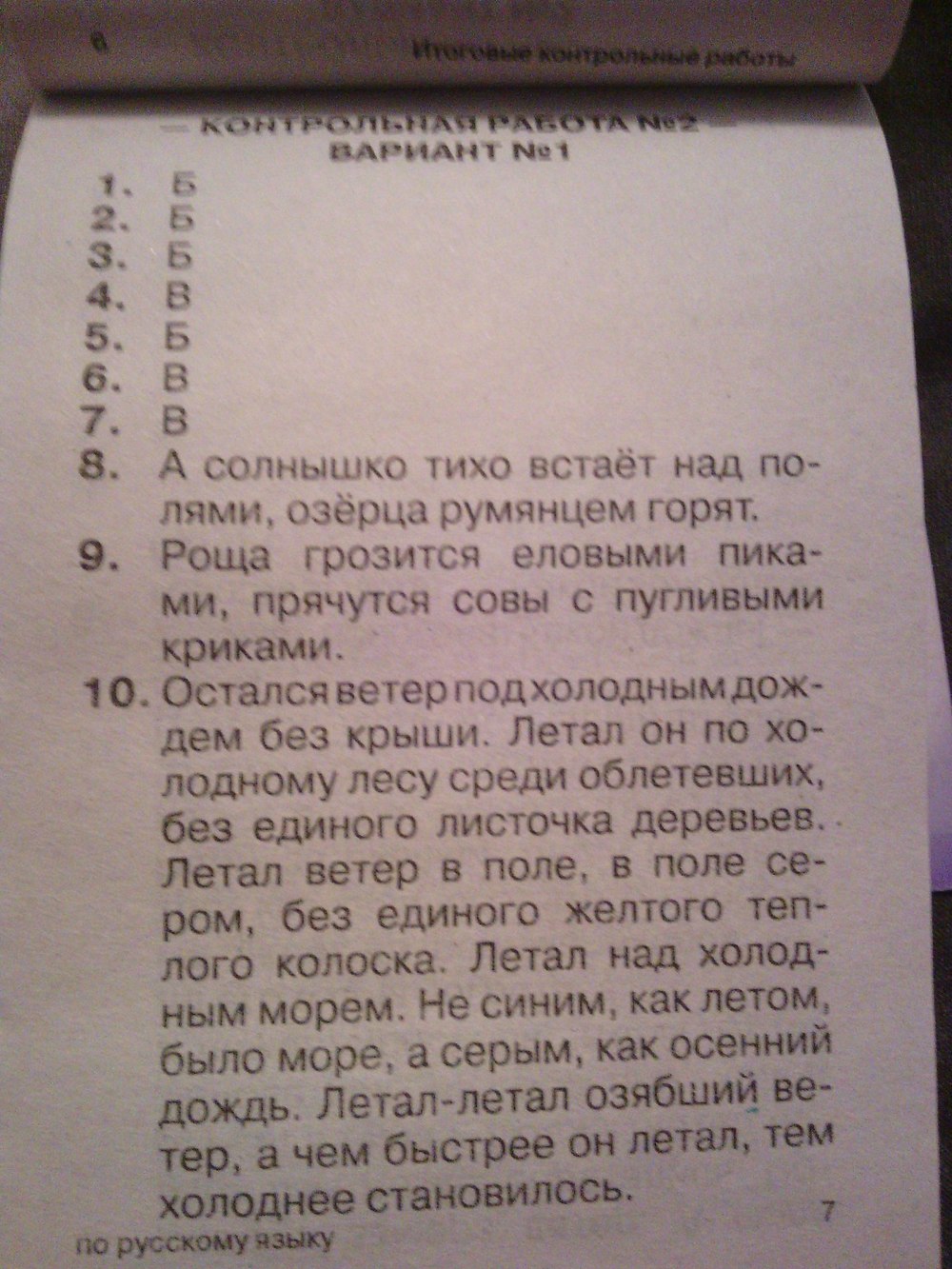 Рабочая тетрадь по русскому языку 4 класс. Тесты  Страница str7