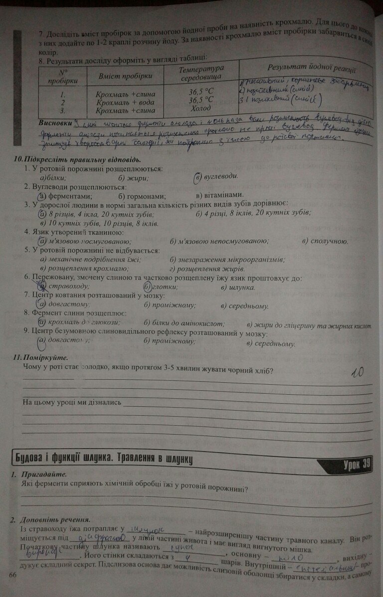 Робочий зошит з біології 9 клас. Частина 1, 2 Н.М. Поліщук Страница 66