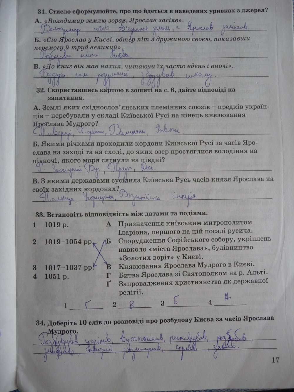 Робочий зошит до підручника Історія України 7 клас В. Власов Страница 17