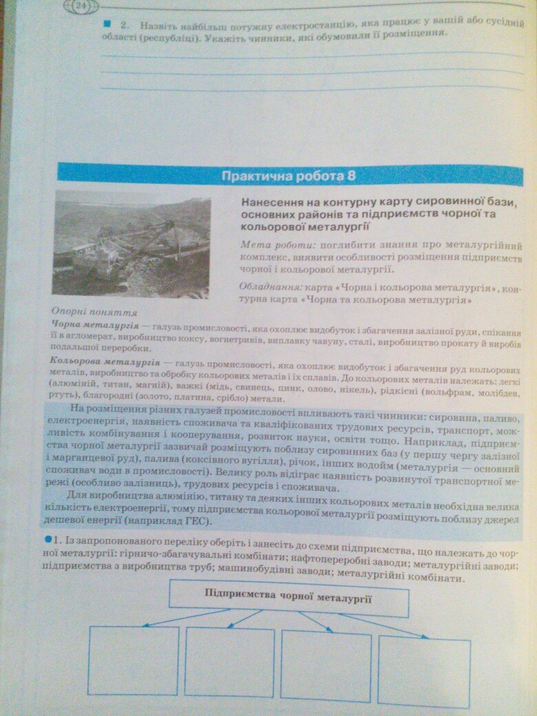 Робочий зошит з географії 9 клас. Зошит для практичних робіт. Відповіді А.Й. Сиротенко, О.Г. Стадник, Г.Д. Довгань Страница 24
