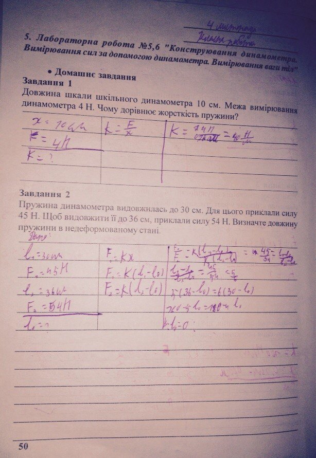 Робочий зошит з фізики 8 клас відповіді. Рабочая тетрадь по физике 8 класс Максимович З.Ю., Варениця Л.В., Білик М.М. Страница 50