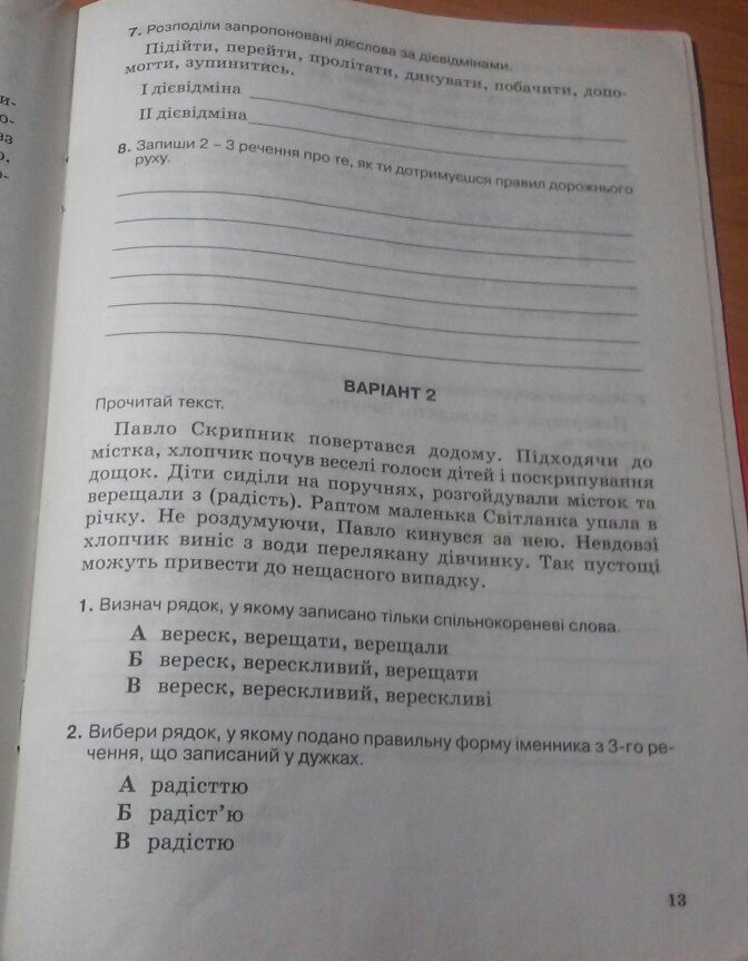 Робочий зошит з української мови 4 клас. ДПА. Підсумкові контрольні роботи Т.Г. Мартиненко, Н.М. Шереметьєва Страница 13