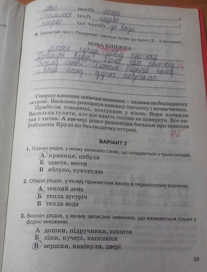 Робочий зошит з української мови 4 клас. ДПА. Підсумкові контрольні роботи Т.Г. Мартиненко, Н.М. Шереметьєва Страница 19