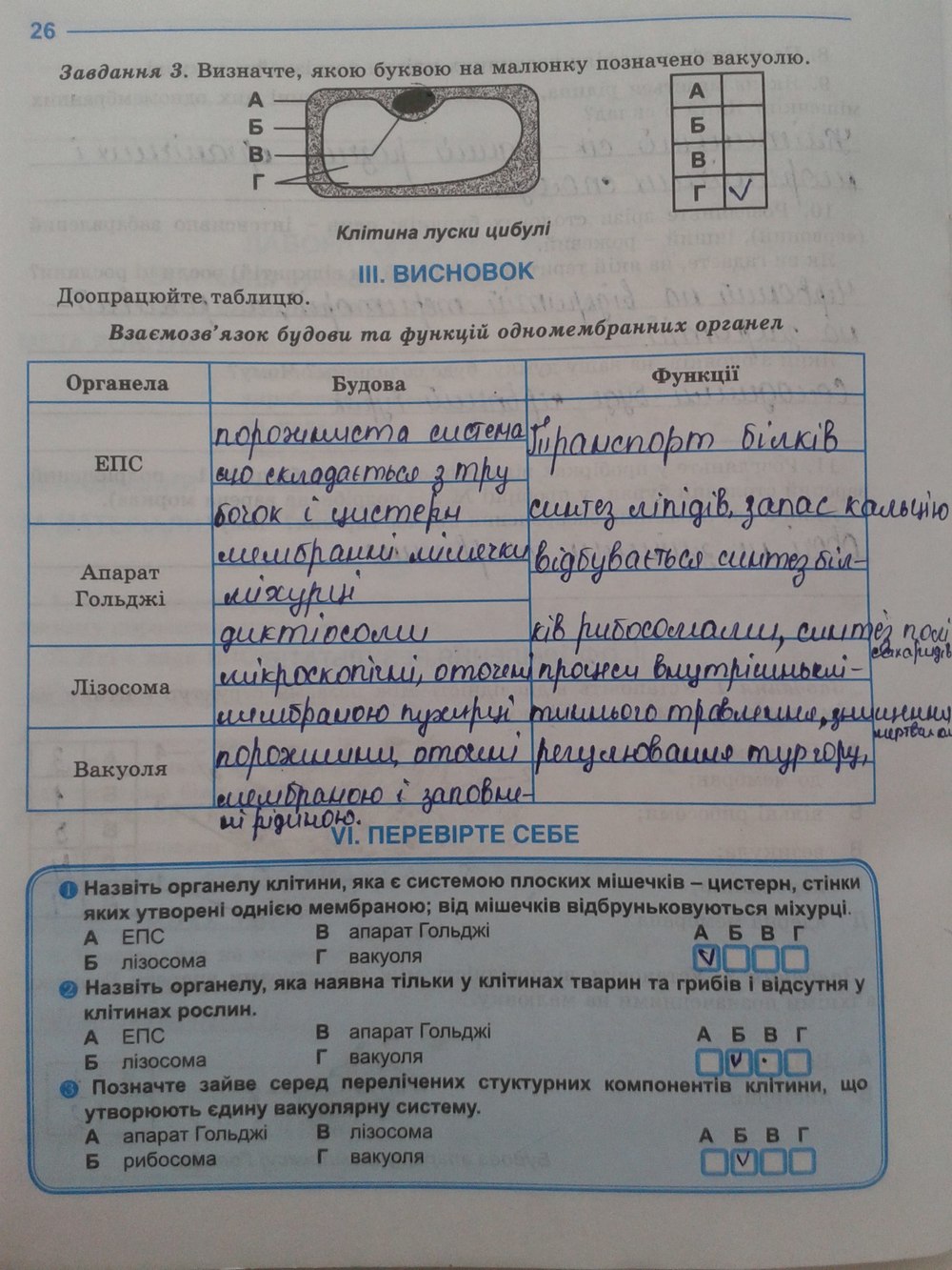 Робочий зошит з біології 10 клас. Зошит для лабораторних та практичних робіт Н.И. Новикова Страница 26