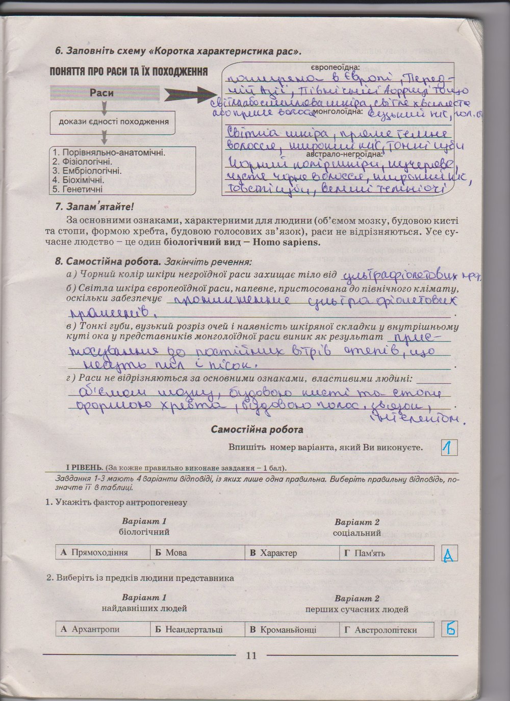 Робочий зошит з біології 9 клас А. Калінчук, Н. Гусєва Страница 11