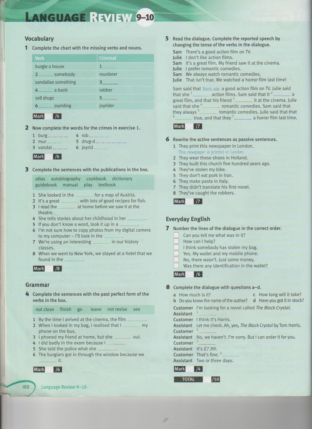 Робочий зошит з англійської мови 8 клас. Solutions Solutions Student book  Страница 102
