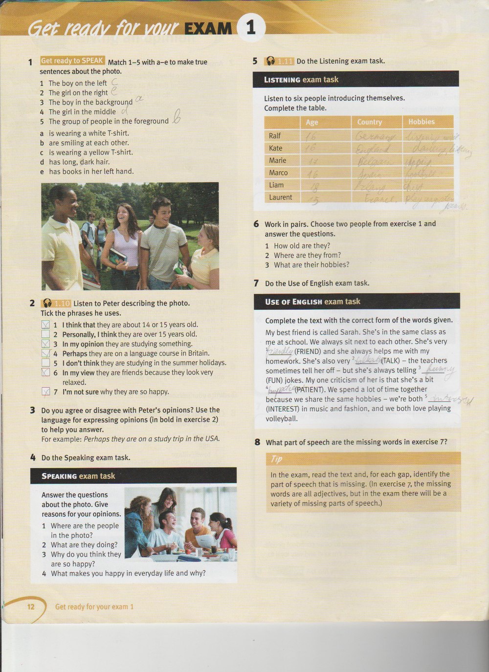 Робочий зошит з англійської мови 8 клас. Solutions Solutions Student book  Страница 12