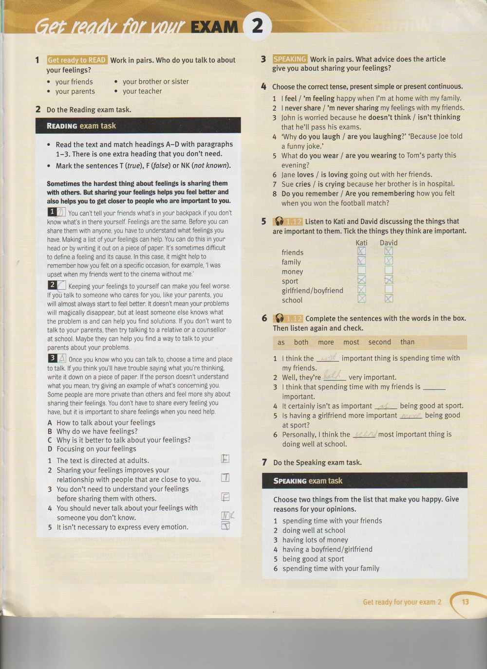 Робочий зошит з англійської мови 8 клас. Solutions Solutions Student book  Страница 13