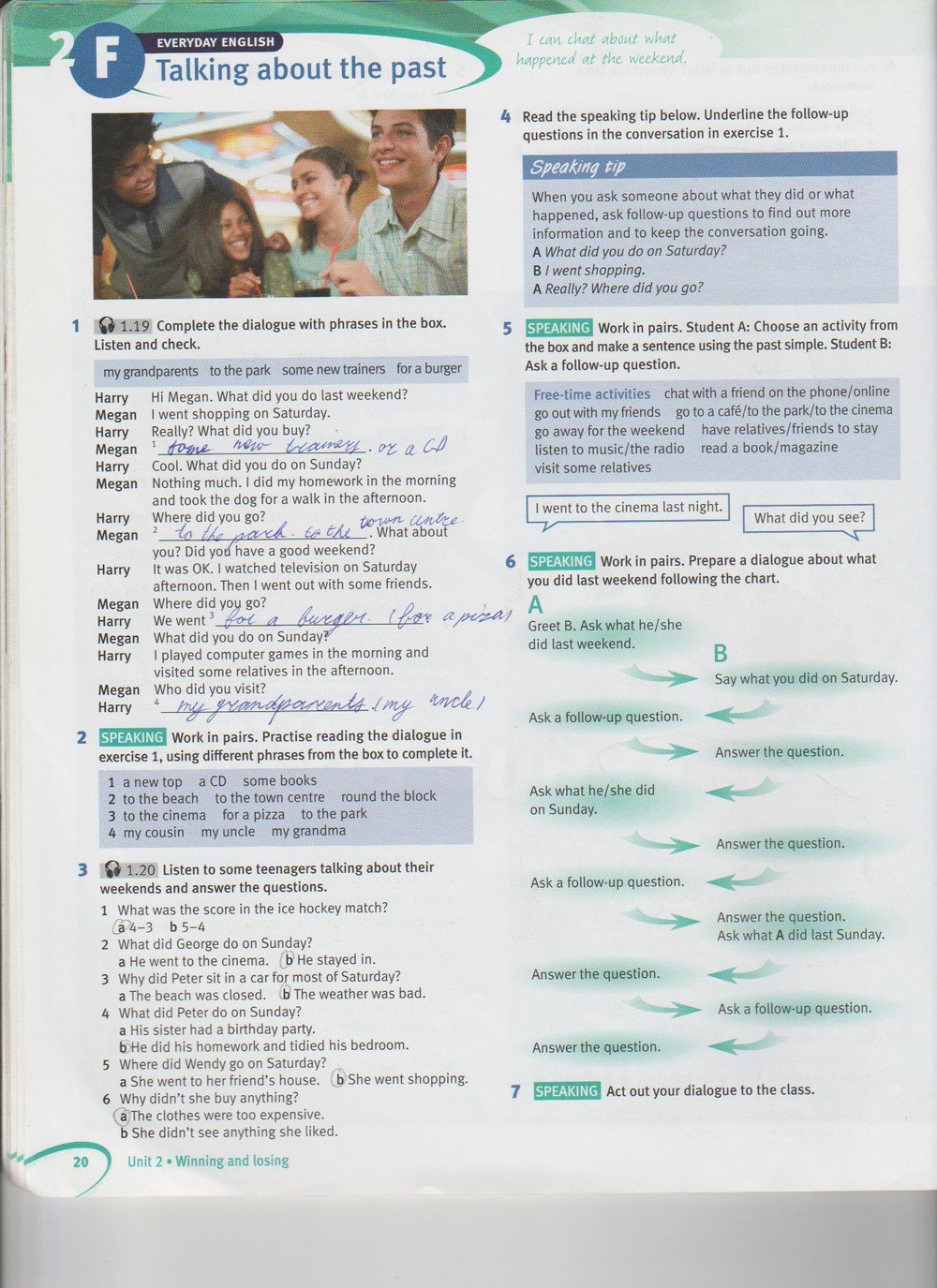 Робочий зошит з англійської мови 8 клас. Solutions Solutions Student book  Страница 20