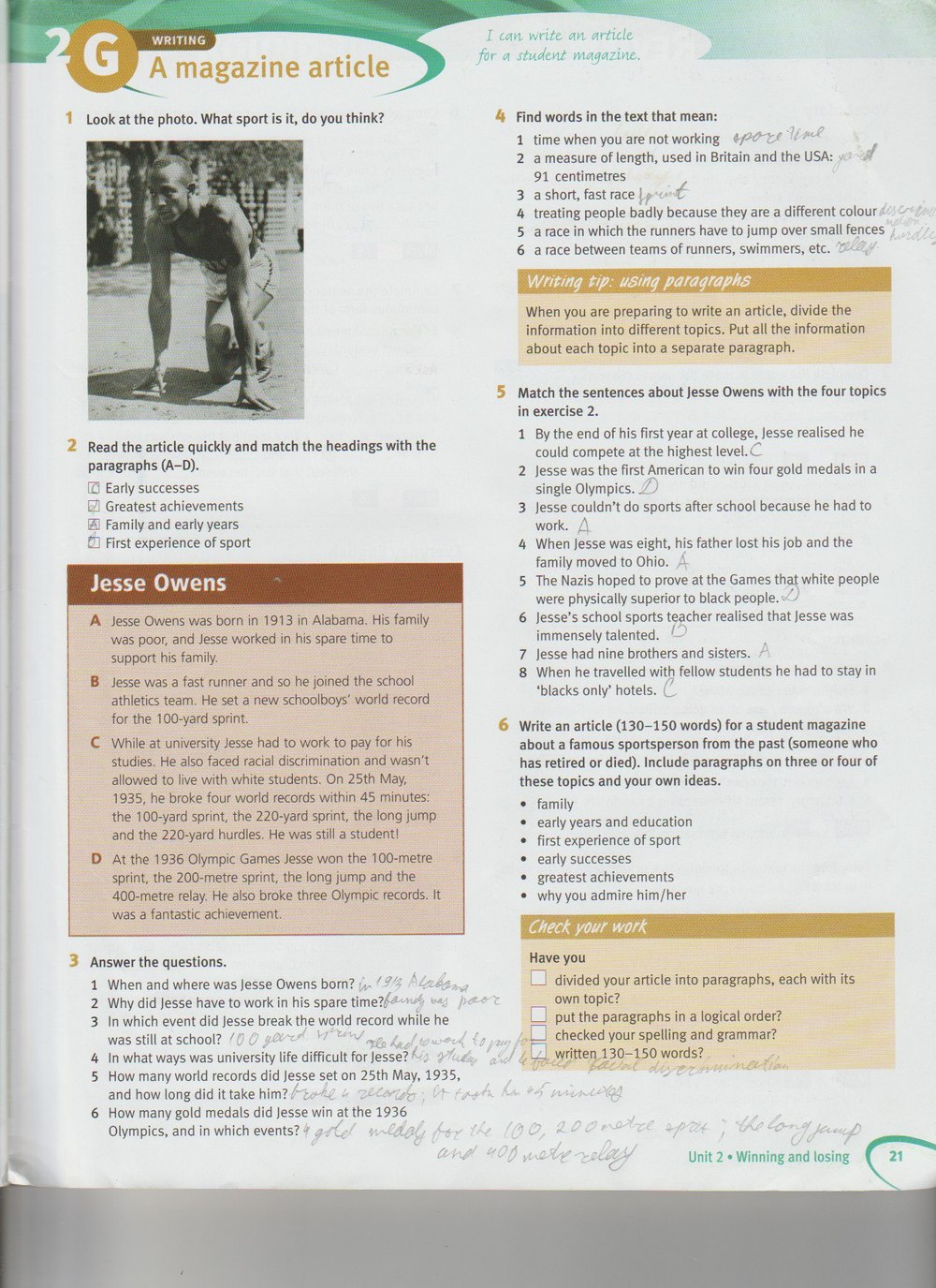 Робочий зошит з англійської мови 8 клас. Solutions Solutions Student book  Страница 21