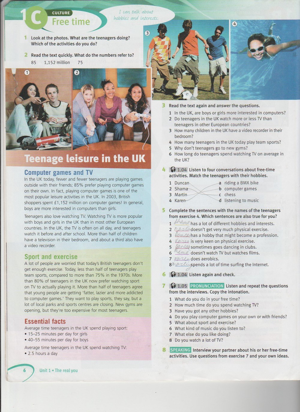 Робочий зошит з англійської мови 8 клас. Solutions Solutions Student book  Страница 6