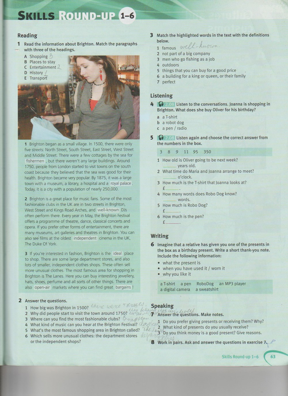 Робочий зошит з англійської мови 8 клас. Solutions Solutions Student book  Страница 63