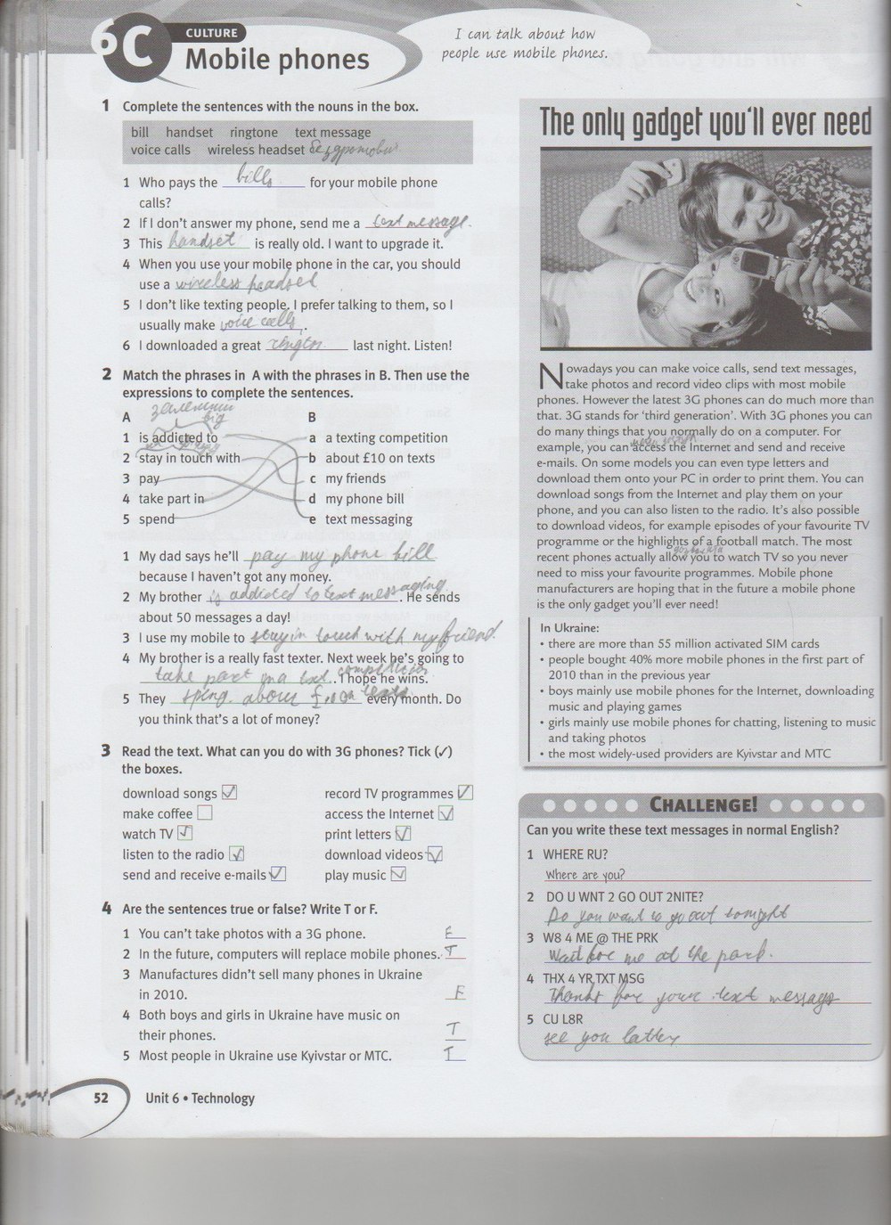 Робочий зошит з англійської мови 7 клас. Solutions Pre-Intermediate  Страница 52