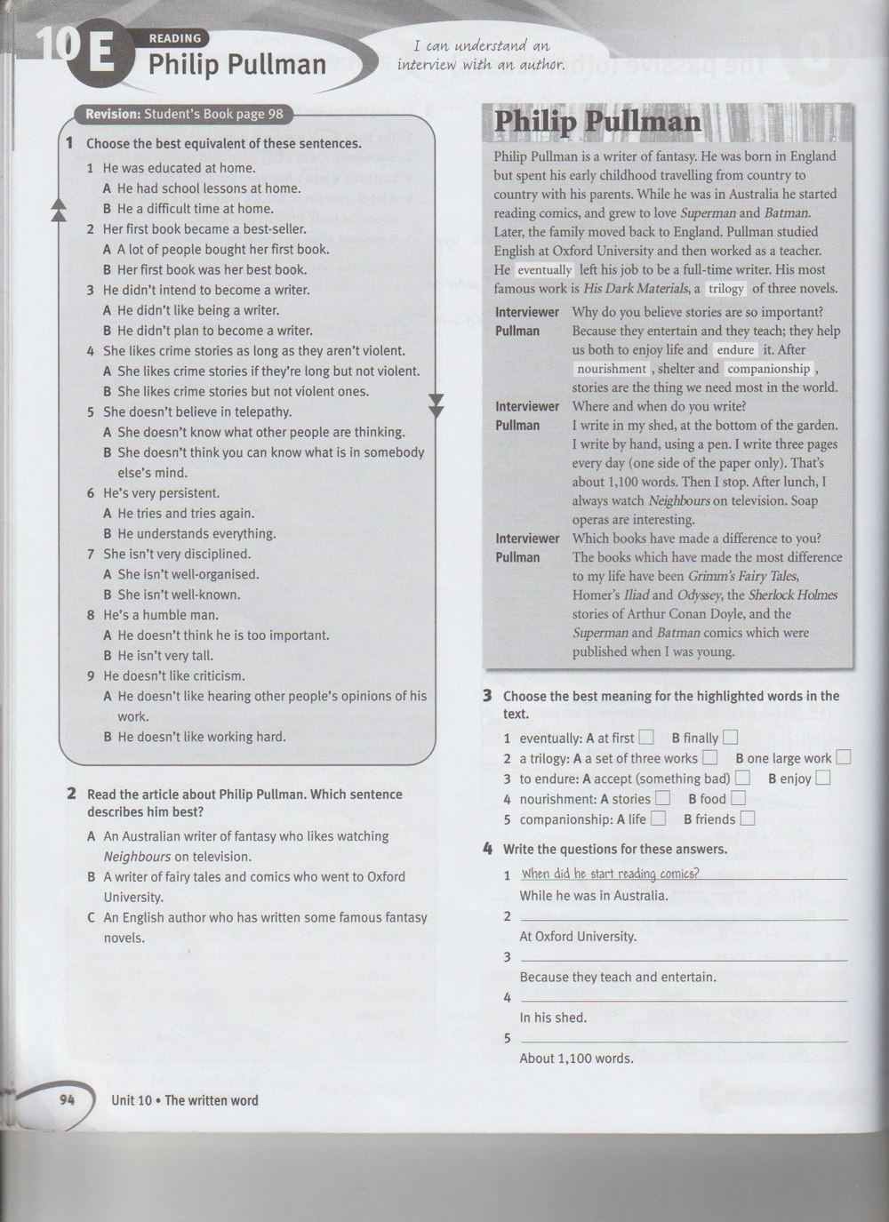 Робочий зошит з англійської мови 7 клас. Solutions Pre-Intermediate  Страница 94