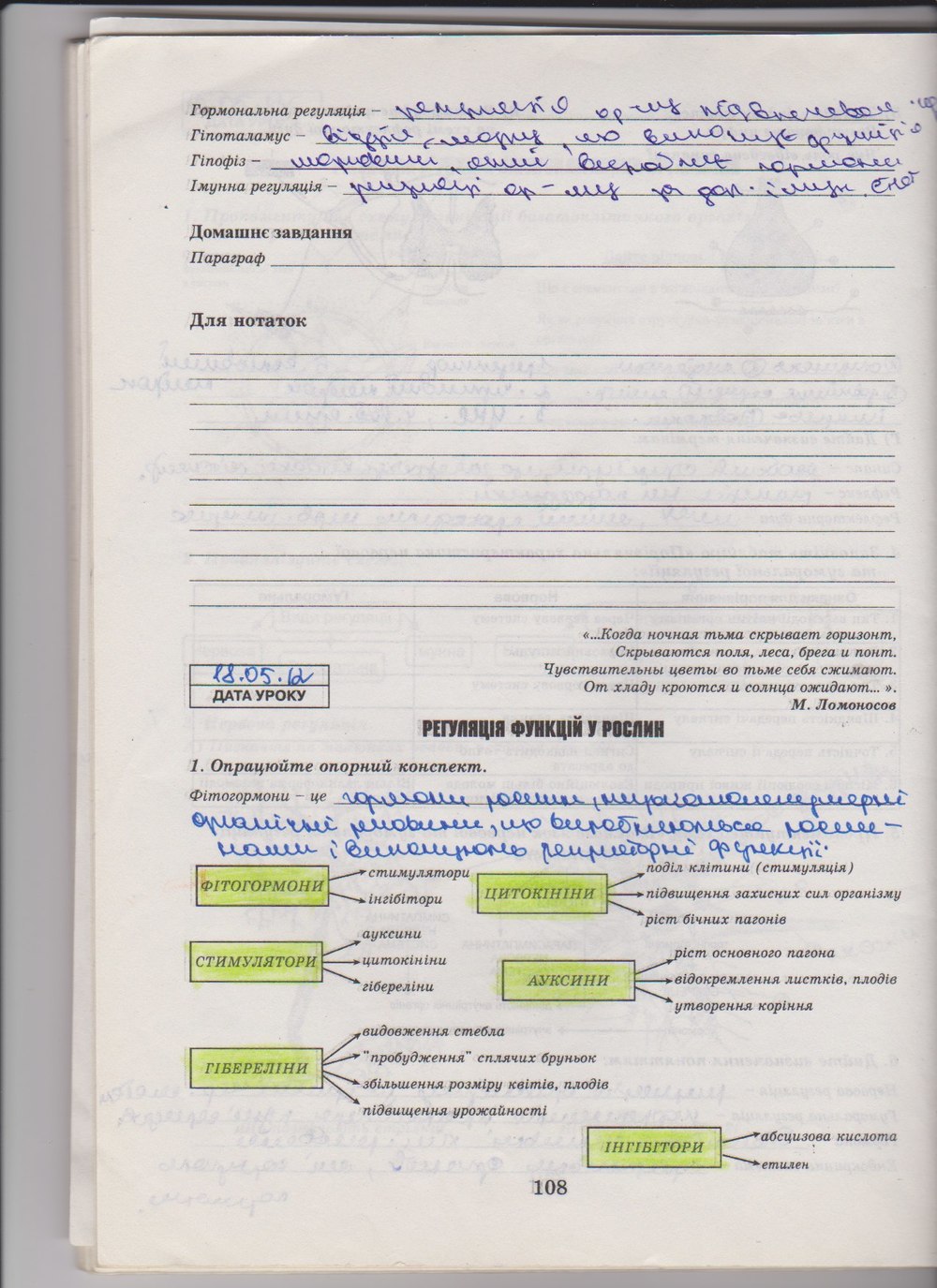 Робочий зошит з біології 10 клас Е. Яковлева, Н. Гусева Страница 108