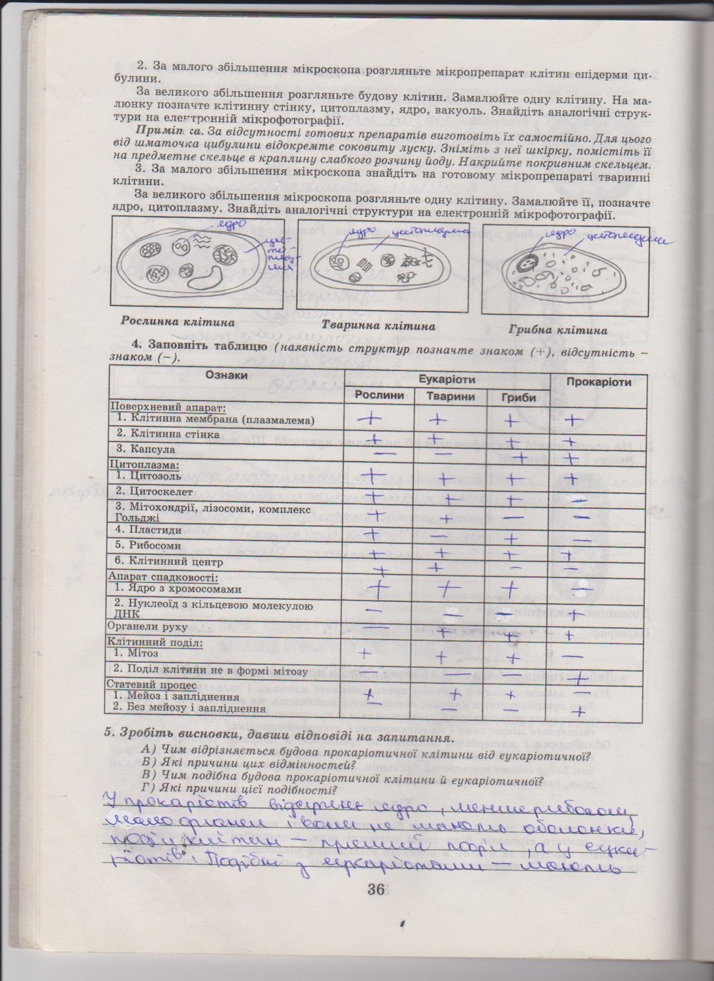 Робочий зошит з біології 10 клас Е. Яковлева, Н. Гусева Страница 36
