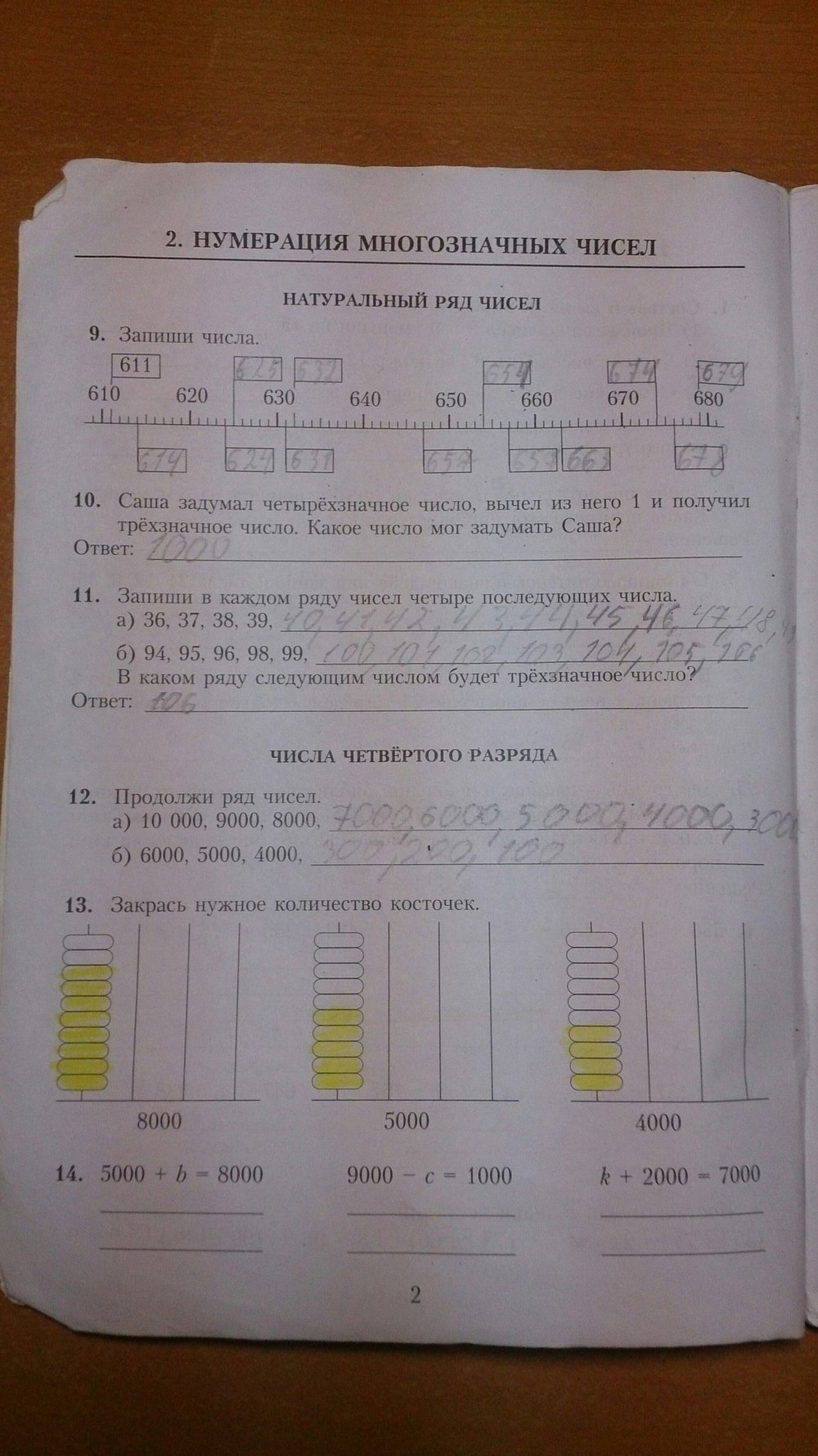 Рабочая тетрадь по математике 4 класс (на русском) Богданович М.В. Страница 2