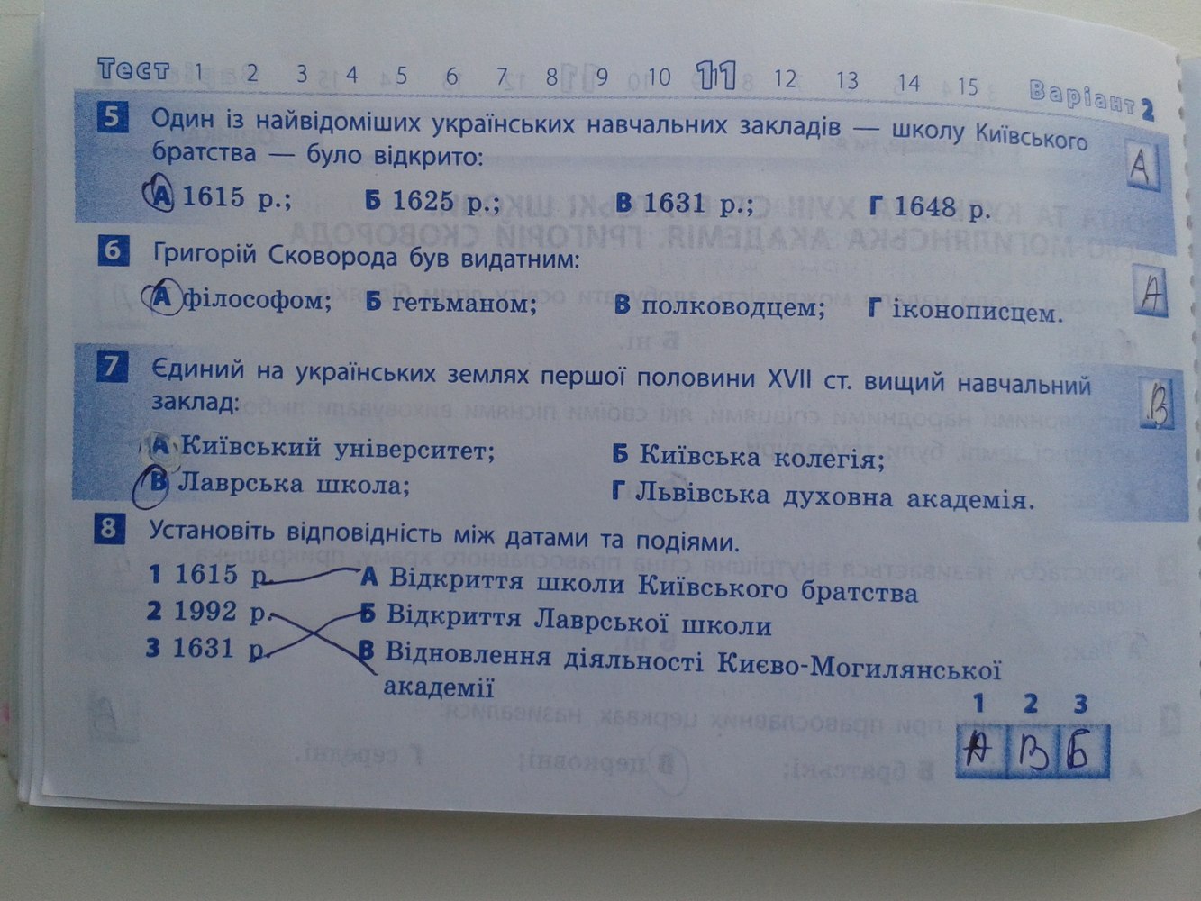 Робочий зошит з історії україни 5 клас. Експрес-контроль Кожем'яка О.Л. Задание 2