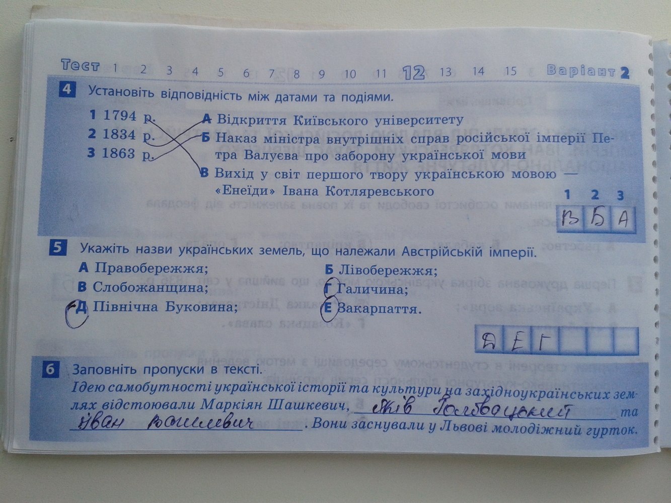 Робочий зошит з історії україни 5 клас. Експрес-контроль Кожем'яка О.Л. Задание 2