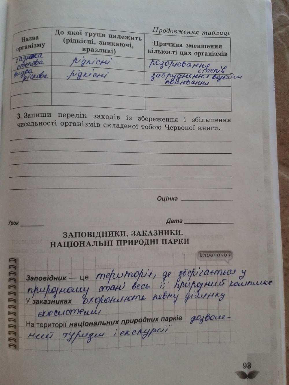 Робочий зошит з природознавства 5 клас Коршевнюк Т.В., Ярошенко О.Г. Страница 93