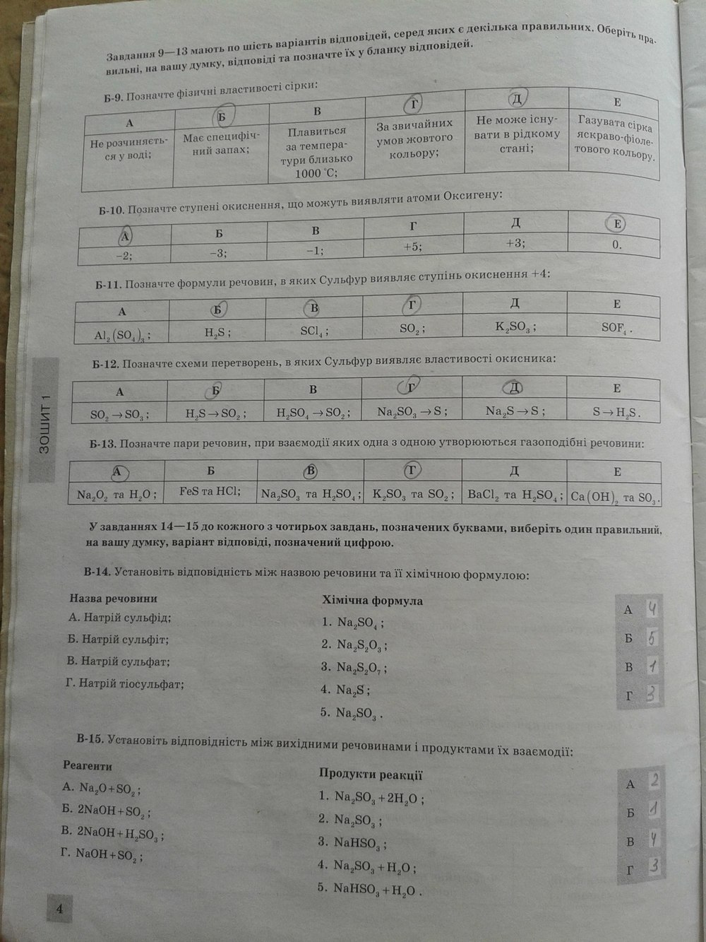 Хімія 10 клас. Зовнішнє оцінювання (підготовка)  Вариант 4
