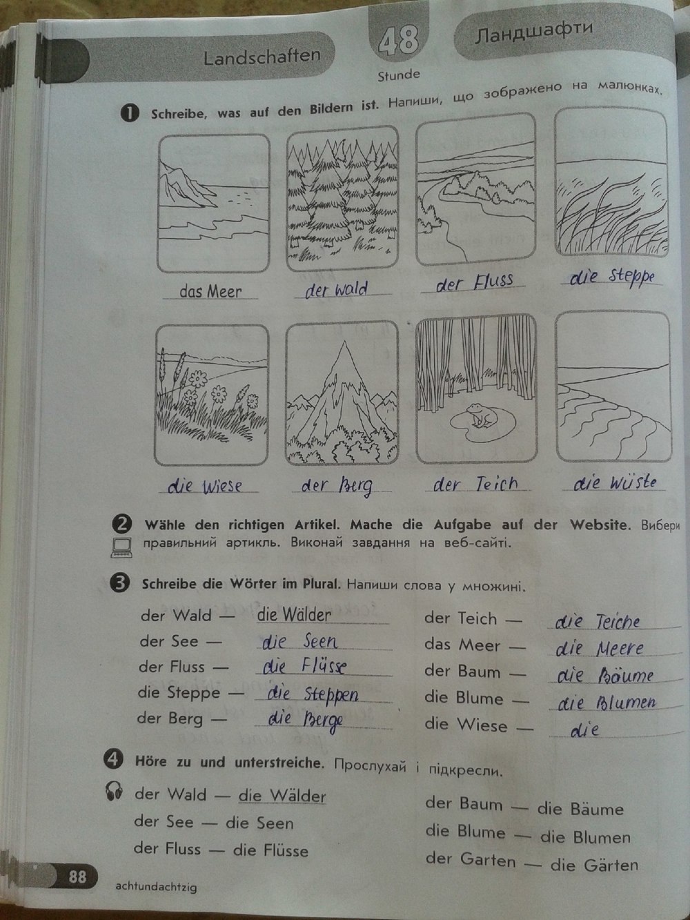 Робочий зошит з німецької мови 5 клас С.І. Сотникова, Т.Ф. Білоусова Страница 88