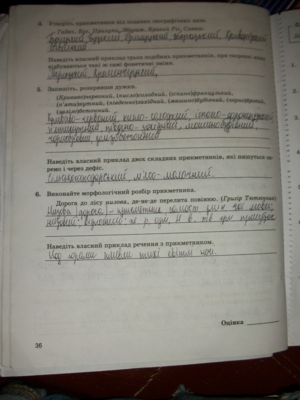 Комплексний зошит з Української мови 6 клас Жовтобрюх В.Ф. Страница 36