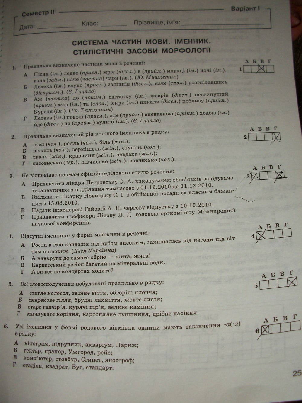Комплексний зошит з Української мови 10 клас Жовтобрюх В.Ф. Страница 25