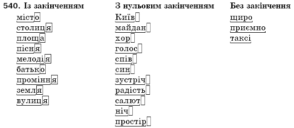 Рiдна мова 5 клас О. Глазова, Ю. Кузнецов Задание 540