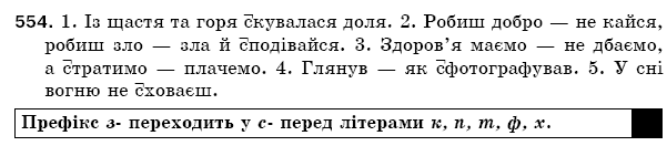 Рiдна мова 5 клас О. Глазова, Ю. Кузнецов Задание 554