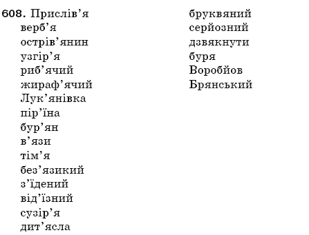 Рiдна мова 5 клас О. Глазова, Ю. Кузнецов Задание 608