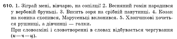 Рiдна мова 5 клас О. Глазова, Ю. Кузнецов Задание 610