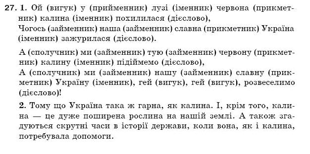 Рiдна мова 5 клас С. Єрмоленко, В. Сичова Задание 27