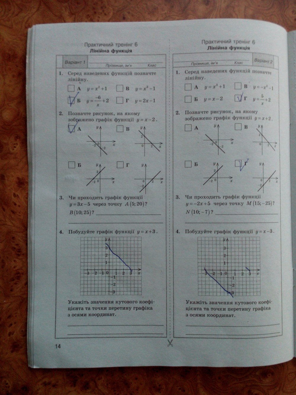 Комплексний зошит з алгебри 7 клас. Поточний і підсумковий контроль Стадник Л.Г., Роганін О.М. Страница 14
