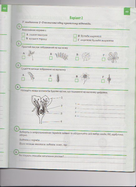 Робочий зошит з біології 6 клас Задорожний К.М. Страница 49